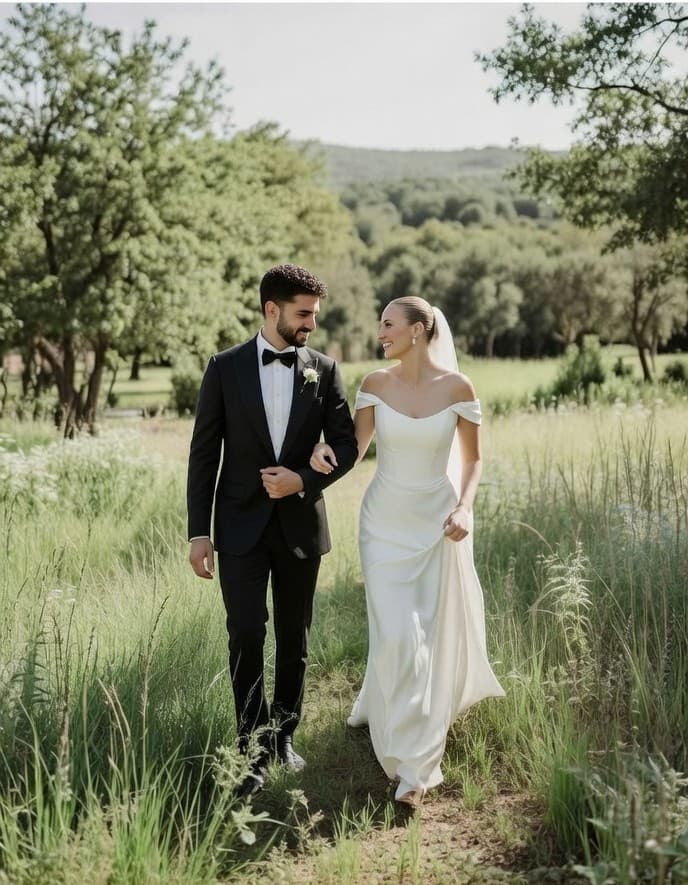 Pareja feliz en boda